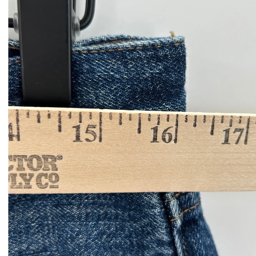 J.Crew Rigid Low Rise Wide Leg‎ Jeans Blue Denim Size 28 Cuff Pockets